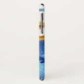 Mooie gouden kerstballetjes met blauwe poot Case-Mate iPhone case (Achterkant/links)