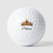 Mooie gouden kroon en aangepaste naam golfballen (Voorkant)