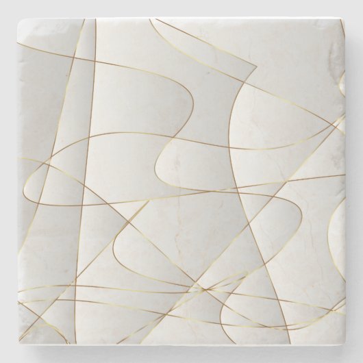 Mooie gouden lijnen stenen onderzetter (Voorkant)