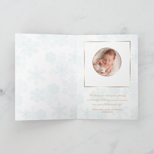 Mooie gouden lijst mijn eerste kerst baby foto kaart (Binnen)