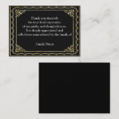 Mooie gouden Lijst na begrafenisdank Notitiekaartje (Voorkant / Achterkant)