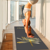 Mooie gouden Lotus Bloem Illustratie Grijs Yogamat