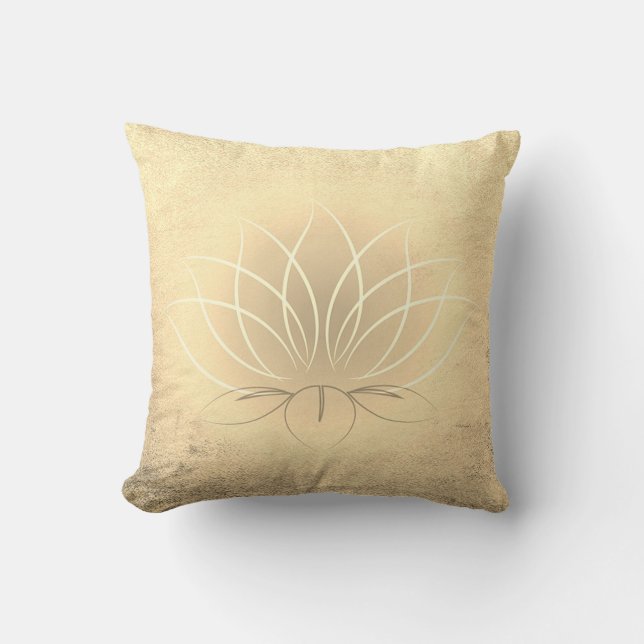 Mooie Gouden Lotus, Zen Kussen (Voorkant)