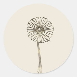 Mooie Gouden Madeliefje Klassieke Ronde Sticker