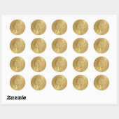 Mooie gouden munt ronde sticker (Vel)