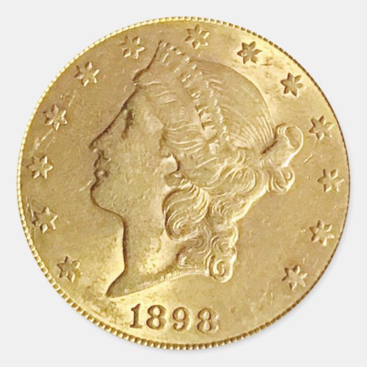 Mooie gouden munt ronde sticker (Voorkant)