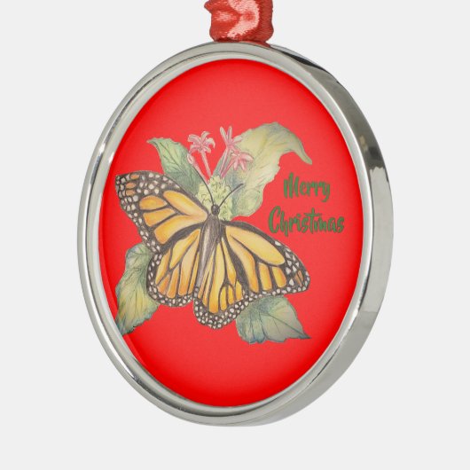 Mooie gouden patrouillavlinder metalen ornament (Links)