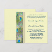 Mooie gouden pauw bruiloft kaart (Voorkant / Achterkant)