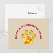 Mooie Gouden Poot Groet Briefkaart (Voorkant / Achterkant)