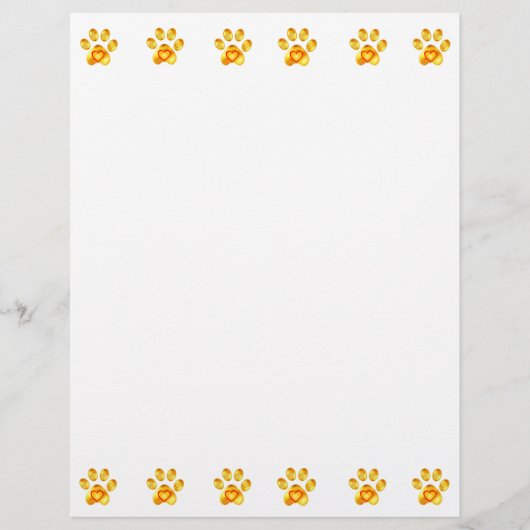 Mooie Gouden Pootjes Papier Vellen (Voorkant)