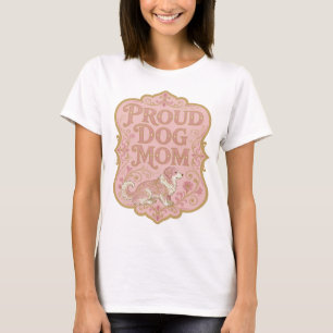 Mooie Gouden PROUD DOG MOM Print T-shirt