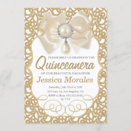 Mooie gouden Quinceanera Uitnodiging