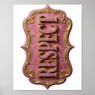 Mooie Gouden RESPECT Afdruk Poster