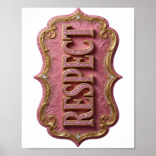 Mooie Gouden RESPECT Afdruk Poster (Voorkant)