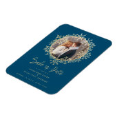 Mooie gouden sneeuwvlokken krans foto Lijst bruilo Magneet (Linkerzijde)