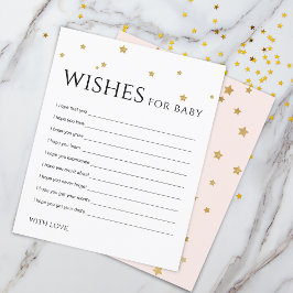 Mooie Gouden Sterren Wensen voor Baby Advieskaart