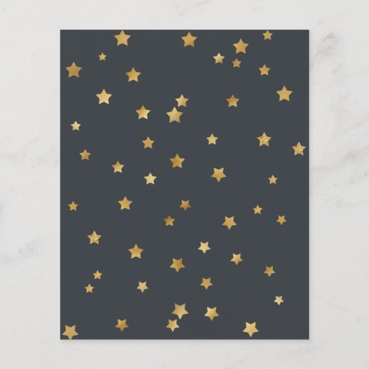 Mooie gouden sterren wensen voor kaart met babyadv (Achterkant)