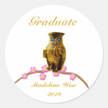 Mooie Gouden Uil Afstudeersticker