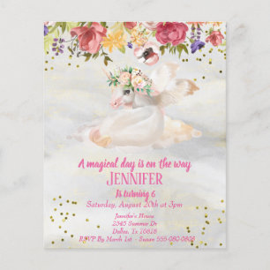 Mooie gouden Unicorn Pegasus-budget voor kinderen