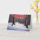 Mooie Gouden Uur Sneeuw Kerstmis Kaart (Gele Bloem)