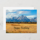 Mooie Gouden Veld Bergen Verjaardag Briefkaart (Voorkant / Achterkant)