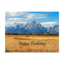 Mooie Gouden Veld Bergen Verjaardag