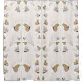 Mooie gouden vlinders douchegordijn (Voorkant)