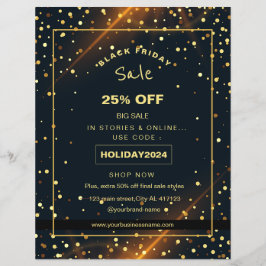 Mooie Gouden Vonken vakantie sale promotie Flyer