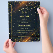 Mooie Gouden Vonken vakantie sale promotie  Flyer (Hand)