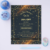 Mooie Gouden Vonken vakantie sale promotie  Flyer (Enkel)