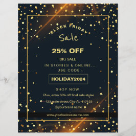 Mooie Gouden Vonken vakantie uitverkoop promotie Flyer