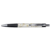 Mooie Gouden Witte Bloemen Pen (Achterkant)