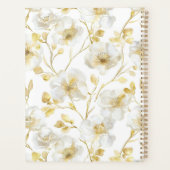 Mooie Gouden Witte Bloemen Planner (Achterkant)