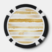 Mooie Gouden Witte Bloemen Poker Chips (Achterkant)