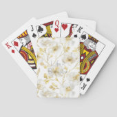Mooie Gouden Witte Bloemen  Pokerkaarten (Achterkant)