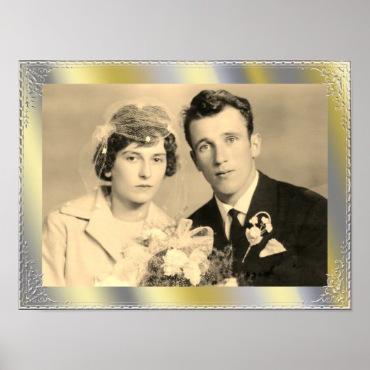 Mooie gouden zilveren grens lijst, aangepaste foto poster (Voorkant)