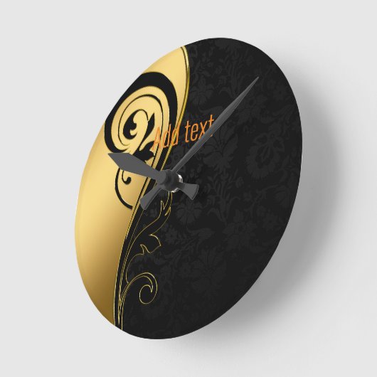 Mooie gouden zwarte elegant ronde klok (Hoek)