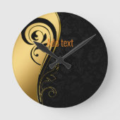 Mooie gouden zwarte elegant ronde klok (Voorkant)