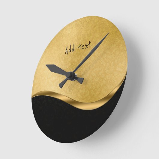 Mooie gouden zwarte elegant ronde klok (Hoek)