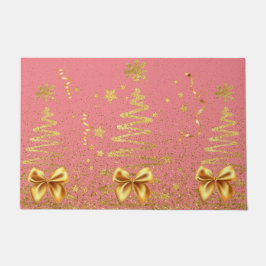 Mooie goudglanzen bomen schattig, modern roze deurmat