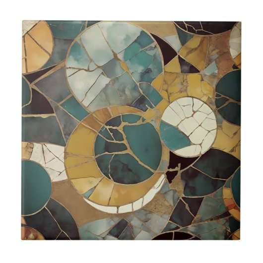 Mooie goudgroene huis tegels tegeltje (Voorkant)