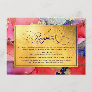 *Mooie goudolie-receptie, richtlijnen voor bruilof Informatiekaartje