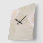 Mooie goudroze Abstracte Floral Vierkante Klok (Hoek)