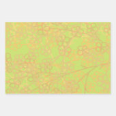 Mooie goudroze groene Floral Inpakpapier Vel (Voorkant 2)