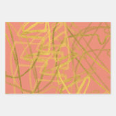 Mooie goudroze groene Floral Inpakpapier Vel (Voorkant)