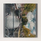 mooie gracht onder bewolkte hemel legpuzzel (Horizontaal)