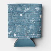 Mooie graffiti-kunst op wandgroene kalligrafie blikjeskoeler (Voorkant)