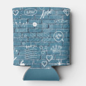 Mooie graffiti-kunst op wandgroene kalligrafie blikjeskoeler (Achterkant)