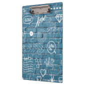 Mooie graffiti-kunst op wandgroene kalligrafie klembord (Links)