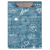 Mooie graffiti-kunst op wandgroene kalligrafie klembord (Voorkant)